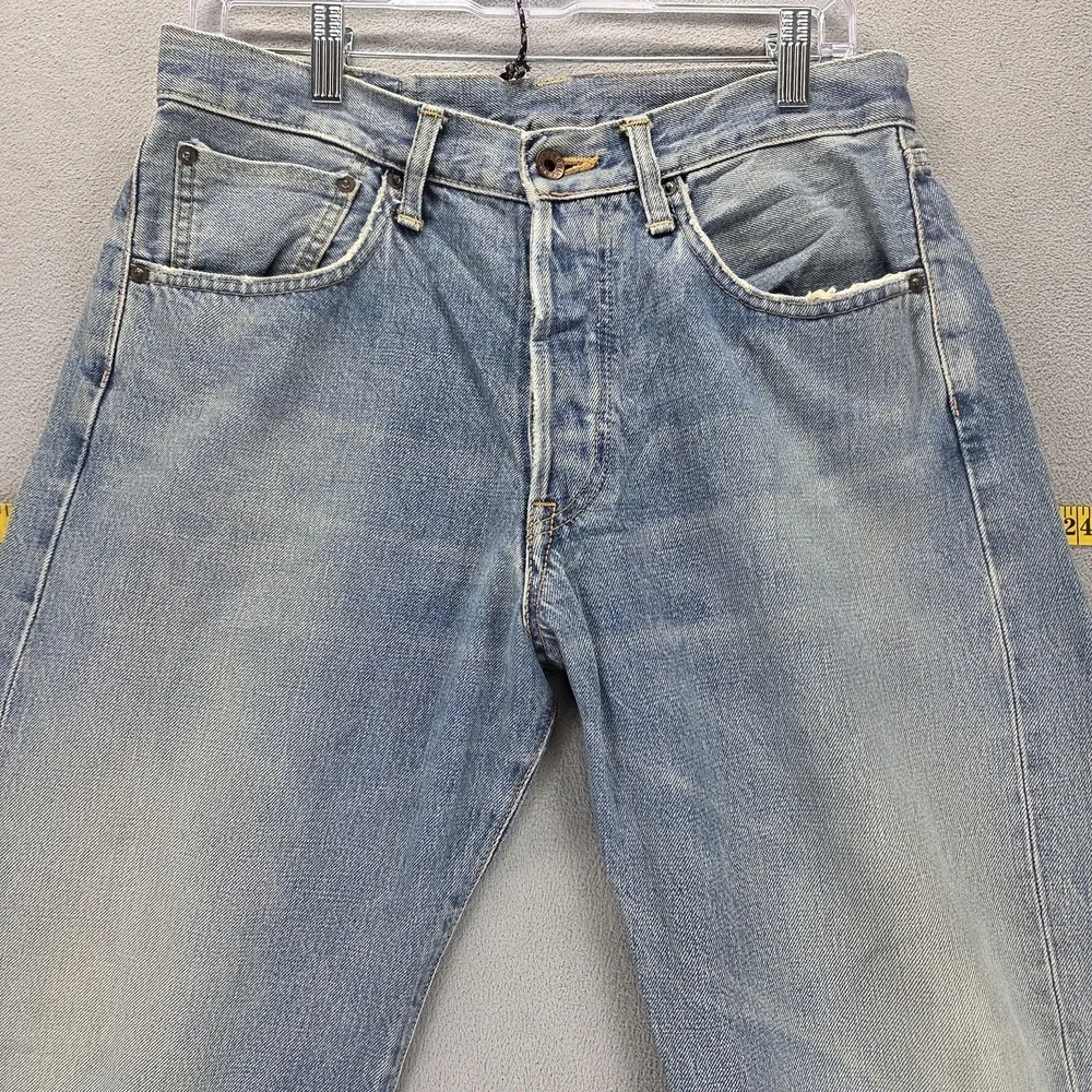 Vintage Edwin Jeans Mens Blue Selvedge 505X Straight Button Fly Fits 32x32